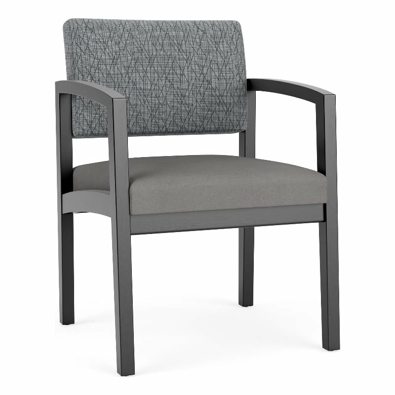 Lesro Lenox Wood Polyurethane Reception Guest Chair In Black/Gray 12 Lesro Lenox Wood Polyurethane Reception Guest Chair In Black/Gray - Image 10