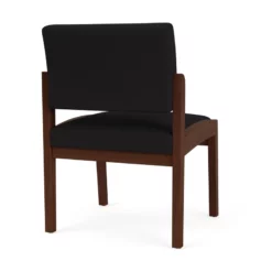 Lesro Lenox Wood Fabric Reception Armless Guest Chair In Blue/Walnut 30 Lesro Lenox Wood Fabric Reception Armless Guest Chair In Blue/Walnut -CYMAX Sales 2691541 2 L