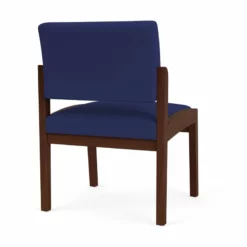 Lesro Lenox Wood Fabric Waiting Reception Armless Guest Chair In Black/Walnut -CYMAX Sales 2691542 2 L 1