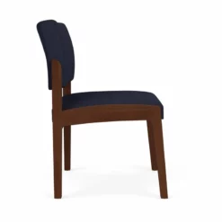 Lesro Lenox Wood Fabric Waiting Reception Armless Guest Chair In Black/Walnut -CYMAX Sales 2691543 1 L 1