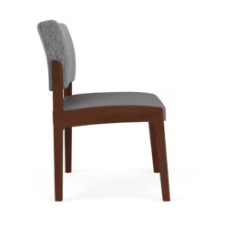 Lesro Lenox Wood Polyurethane Reception Armless Guest Chair In Walnut/Brown -CYMAX Sales 2691544 1 L