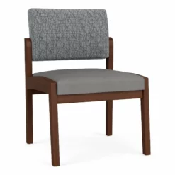 Lesro Lenox Wood Polyurethane Reception Armless Guest Chair In Black/Walnut -CYMAX Sales 2691544 L 1
