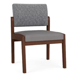 Lesro Lenox Wood Polyurethane Reception Armless Guest Chair In Walnut/Brown -CYMAX Sales 2691544 L