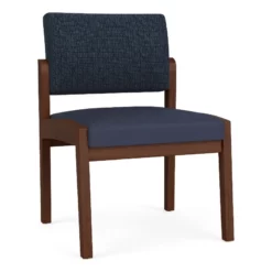 Lesro Lenox Wood Polyurethane Reception Armless Guest Chair In Walnut/Brown -CYMAX Sales 2691545 L