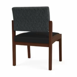 Lesro Lenox Wood Polyurethane Reception Armless Guest Chair In Black/Walnut -CYMAX Sales 2691546 2 L 1