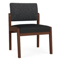 Lesro Lenox Wood Polyurethane Reception Armless Guest Chair In Walnut/Brown -CYMAX Sales 2691546 L