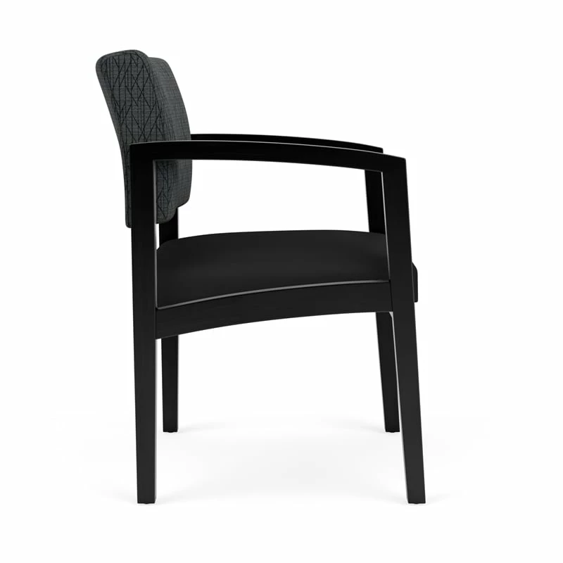 Lesro Lenox Wood Polyurethane Reception Guest Chair In Black/Gray 7 Lesro Lenox Wood Polyurethane Reception Guest Chair In Black/Gray - Image 5