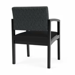 Lesro Lenox Wood Polyurethane Reception Guest Chair In Black/Black -CYMAX Sales 2691566 2 L 3