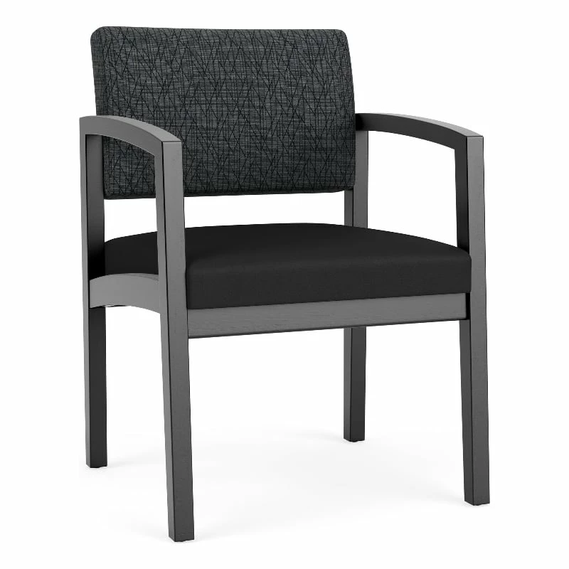 Lesro Lenox Wood Polyurethane Reception Guest Chair In Black/Gray 6 Lesro Lenox Wood Polyurethane Reception Guest Chair In Black/Gray - Image 4