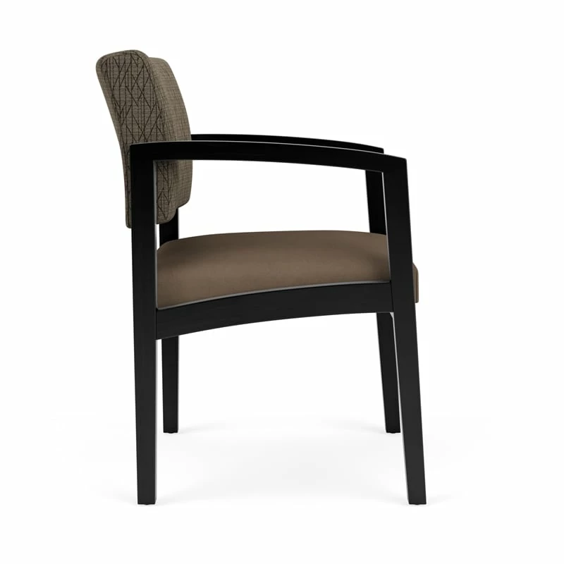 Lesro Lenox Wood Polyurethane Reception Guest Chair In Black/Gray 4 Lesro Lenox Wood Polyurethane Reception Guest Chair In Black/Gray - Image 2