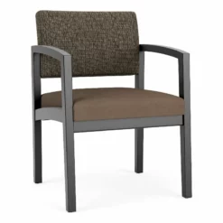 Lesro Lenox Wood Polyurethane Reception Guest Chair In Black/Black