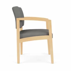 Lesro Lenox Wood Polyurethane Reception Guest Chair In Natural/Black -CYMAX Sales 2691570 1 L 1