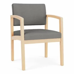 Lesro Lenox Wood Polyurethane Reception Guest Chair In Gray/Natural -CYMAX Sales 2691570 L 2