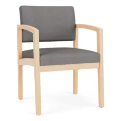 Lesro Lenox Wood Polyurethane Reception Guest Chair In Blue/Natural -CYMAX Sales 2691570 L