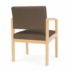 Lesro Lenox Wood Polyurethane Reception Guest Chair In Natural/Black -CYMAX Sales 2691571 2 L 1