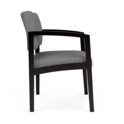 Lesro Lenox Wood Polyurethane Reception Wide Guest Chair In Brown/Black -CYMAX Sales 2691574 1 L