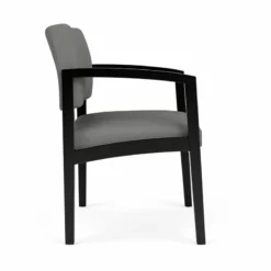 Lesro Lenox Wood Polyurethane Reception Wide Guest Chair In Gray/Black -CYMAX Sales 2691574 1 L 4