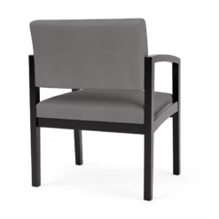 Lesro Lenox Wood Polyurethane Reception Wide Guest Chair In Brown/Black -CYMAX Sales 2691574 2 L