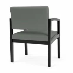 Lesro Lenox Wood Fabric Reception Wide Guest Chair In Gray/Black -CYMAX Sales 2691576 2 L 1