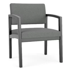 Lesro Lenox Wood Fabric Reception Wide Guest Chair In Navy/Black -CYMAX Sales 2691576 L