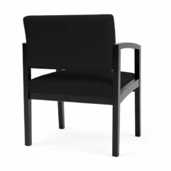 Lesro Lenox Wood Fabric Reception Wide Guest Chair In Gray/Black -CYMAX Sales 2691577 2 L 1