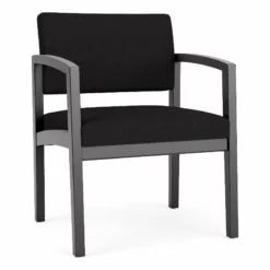 Lesro Lenox Wood Fabric Reception Wide Guest Chair In Gray/Black -CYMAX Sales 2691577 L 1
