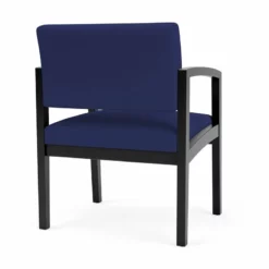 Lesro Lenox Wood Fabric Reception Wide Guest Chair In Gray/Black -CYMAX Sales 2691578 2 L 1