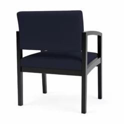 Lesro Lenox Wood Fabric Reception Wide Guest Chair In Gray/Black -CYMAX Sales 2691579 2 L 1