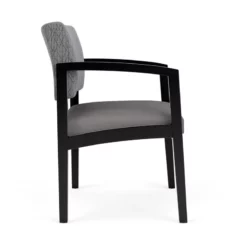 Lesro Lenox Wood Polyurethane Reception Wide Guest Chair In Brown/Black -CYMAX Sales 2691580 1 L