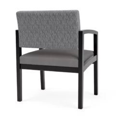 Lesro Lenox Wood Polyurethane Reception Wide Guest Chair In Brown/Black -CYMAX Sales 2691580 2 L