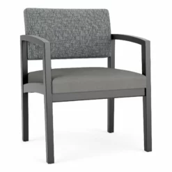 Lesro Lenox Wood Polyurethane Reception Wide Guest Chair In Black/Gray -CYMAX Sales 2691580 L 3