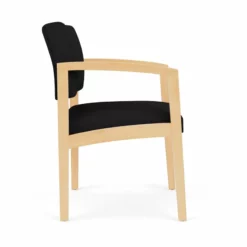 Lesro Lenox Wood Fabric Reception Guest Chair In Open House Navy/Natural -CYMAX Sales 2691597 1 L 3