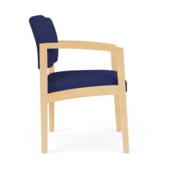 Lesro Lenox Wood Fabric Reception Guest Chair In Cobalt Blue/Natural -CYMAX Sales 2691598 1 L