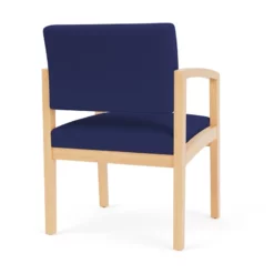Lesro Lenox Wood Fabric Reception Guest Chair In Cobalt Blue/Natural -CYMAX Sales 2691598 2 L
