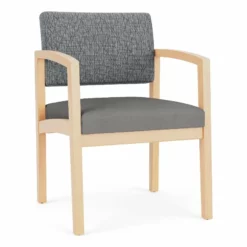 Lesro Lenox Wood Polyurethane Reception Guest Chair In Gray/Natural -CYMAX Sales 2691600 L 2