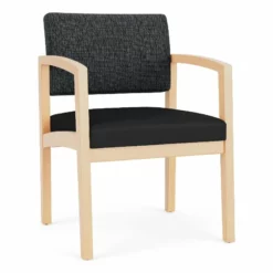 Lesro Lenox Wood Polyurethane Reception Guest Chair In Natural/Black -CYMAX Sales 2691602 L 1