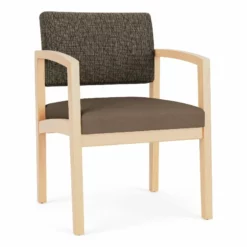 Lesro Lenox Wood Polyurethane Reception Guest Chair In Natural/Black