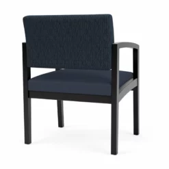 Lesro Lenox Wood Polyurethane Reception Wide Guest Chair In Black/Gray -CYMAX Sales 2691605 2 L 3
