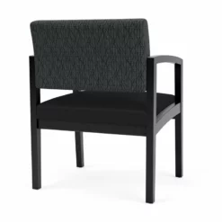 Lesro Lenox Wood Polyurethane Reception Wide Guest Chair In Black/Blue -CYMAX Sales 2691606 2 L 2