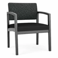 Lesro Lenox Wood Polyurethane Reception Wide Guest Chair In Black/Blue -CYMAX Sales 2691606 L 2