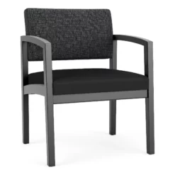 Lesro Lenox Wood Polyurethane Reception Wide Guest Chair In Brown/Black -CYMAX Sales 2691606 L