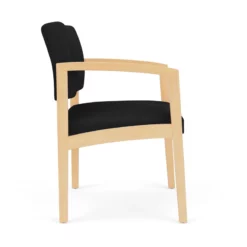 Lesro Lenox Wood Polyurethane Reception Wide Guest Chair In Gray/Natural -CYMAX Sales 2691609 1 L