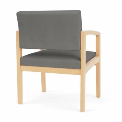 Lesro Lenox Wood Polyurethane Reception Wide Guest Chair In Natural/Gray -CYMAX Sales 2691610 2 L 1