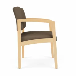 Lesro Lenox Wood Polyurethane Reception Wide Guest Chair In Natural/Gray -CYMAX Sales 2691611 1 L 1