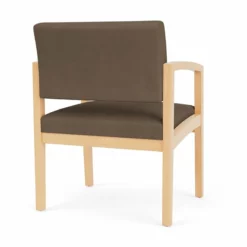 Lesro Lenox Wood Polyurethane Reception Wide Guest Chair In Natural/Blue -CYMAX Sales 2691611 2 L 2