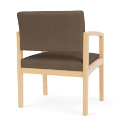 Lesro Lenox Wood Polyurethane Reception Wide Guest Chair In Gray/Natural -CYMAX Sales 2691611 2 L
