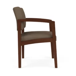 Lesro Lenox Wood Polyurethane Reception Guest Chair In Gray/Walnut -CYMAX Sales 2691631 1 L