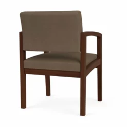 Lesro Lenox Wood Polyurethane Reception Guest Chair In Walnut/Blue -CYMAX Sales 2691631 2 L 1