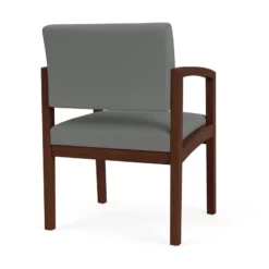 Lesro Lenox Wood Fabric Reception Guest Chair In Asteroid Gray/Walnut -CYMAX Sales 2691632 2 L