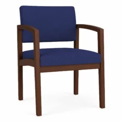 Lesro Lenox Wood Fabric Reception Guest Chair In Cobalt Blue/Walnut -CYMAX Sales 2691634 L 2